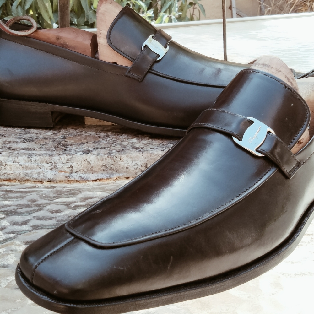 🆕 $SOLD$ Salvatore Ferragamo Black Split Toe Slip On Loafers - Picture 16 of 16